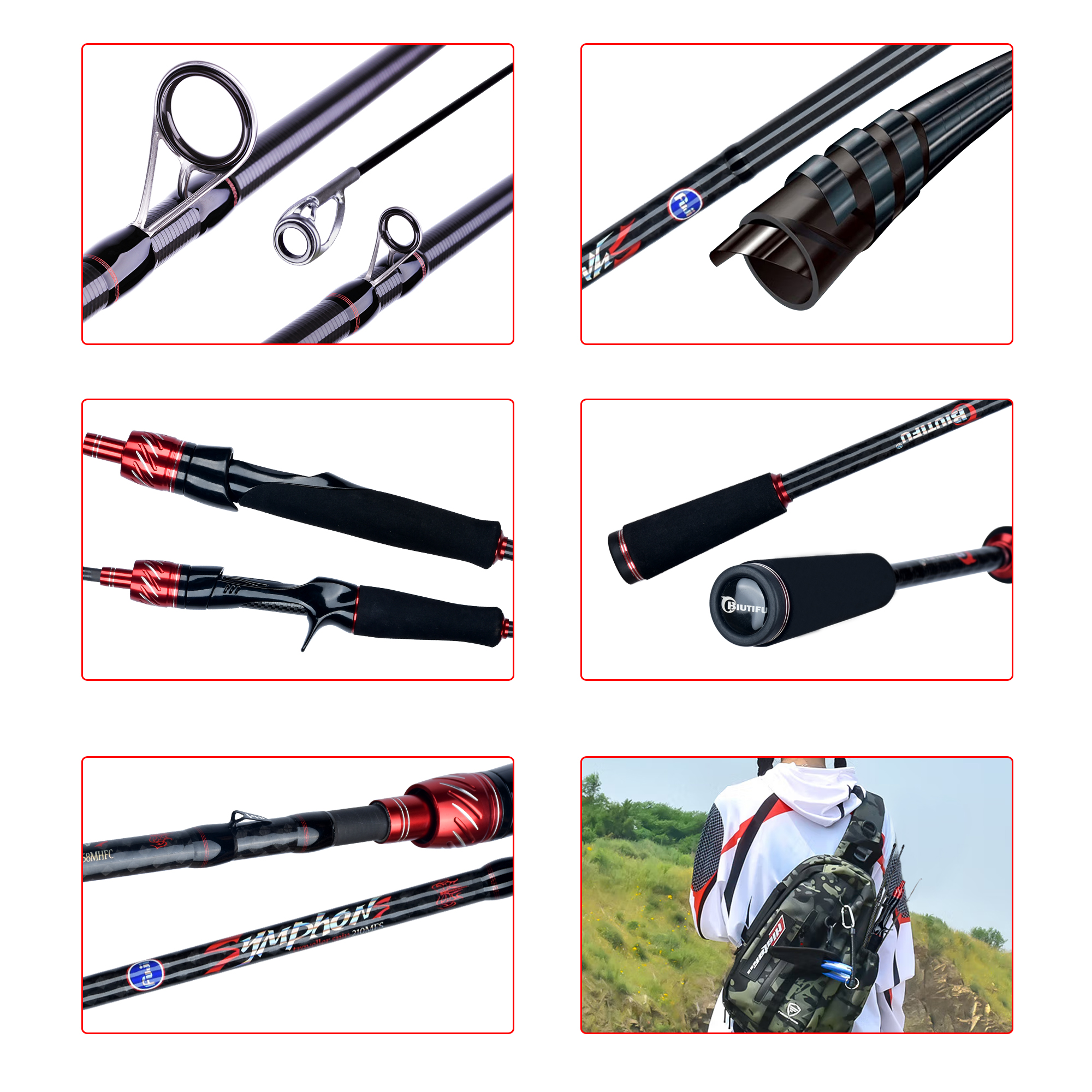 BIUTIFU Spinning Casting Fuji  - đánh giá và giá Fishing Rod Surf