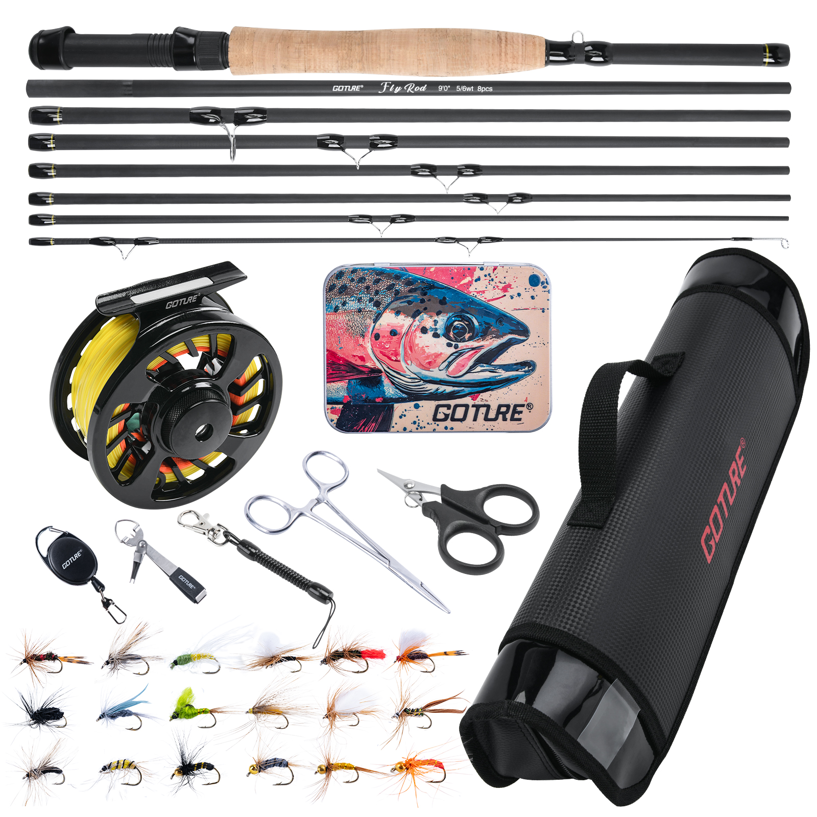 Goture Fly Fishing Rod and Ree - đánh giá và giá Fishing Rod Fly