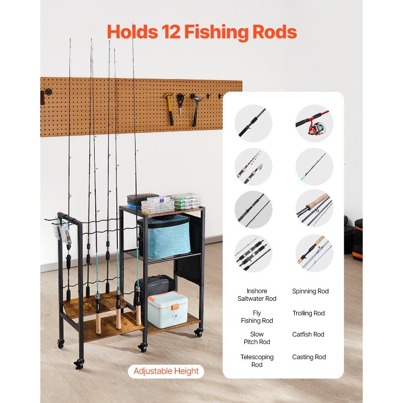 12 Pole Fishing Rod Holder Fis - đánh giá và giá Fishing Rod Rack