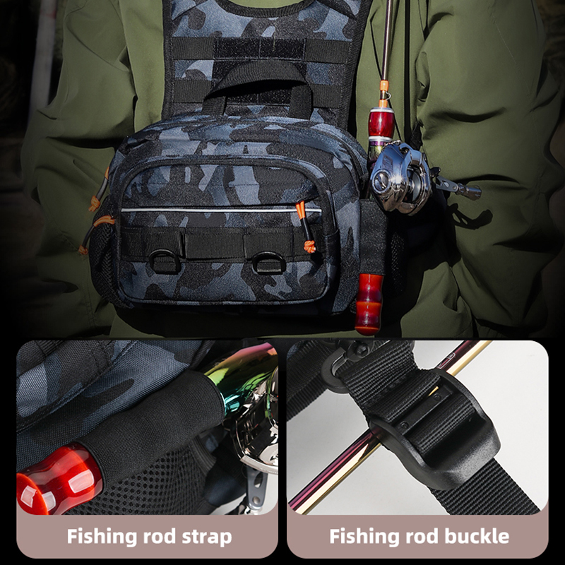 Men Chest Bag Tactical Fishing - đánh giá và giá Fishing Rod Holder